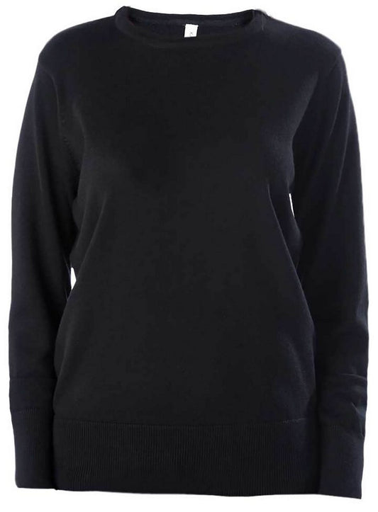 LADIES' CREW NECK JUMPER - Black - Main