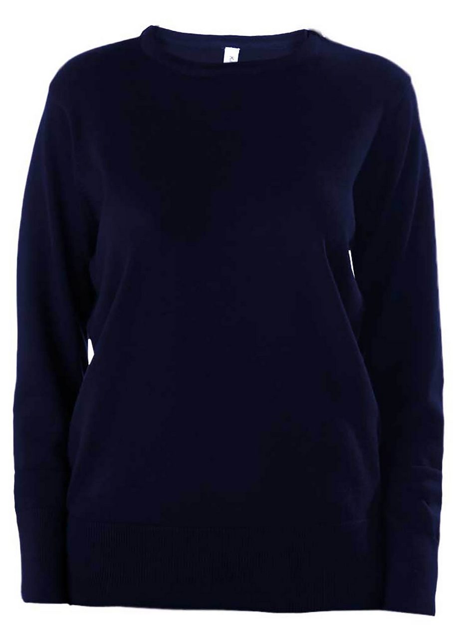 LADIES' CREW NECK JUMPER - Navy - Main