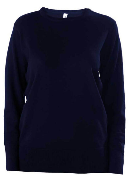 LADIES' CREW NECK JUMPER - Navy - Main