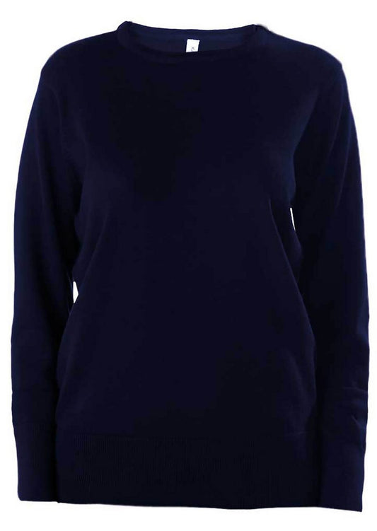 LADIES' CREW NECK JUMPER - Navy - Main