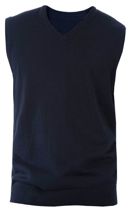 MEN'S SLEEVELESS V-NECK JUMPER - Navy - Main