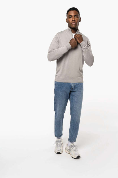 MEN'S ZIP NECK JUMPER - Black - Additional