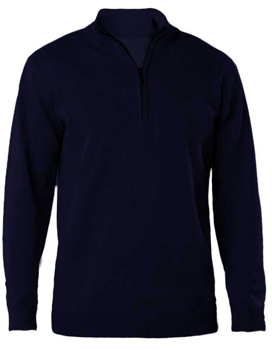 MEN'S ZIP NECK JUMPER - Navy - Main