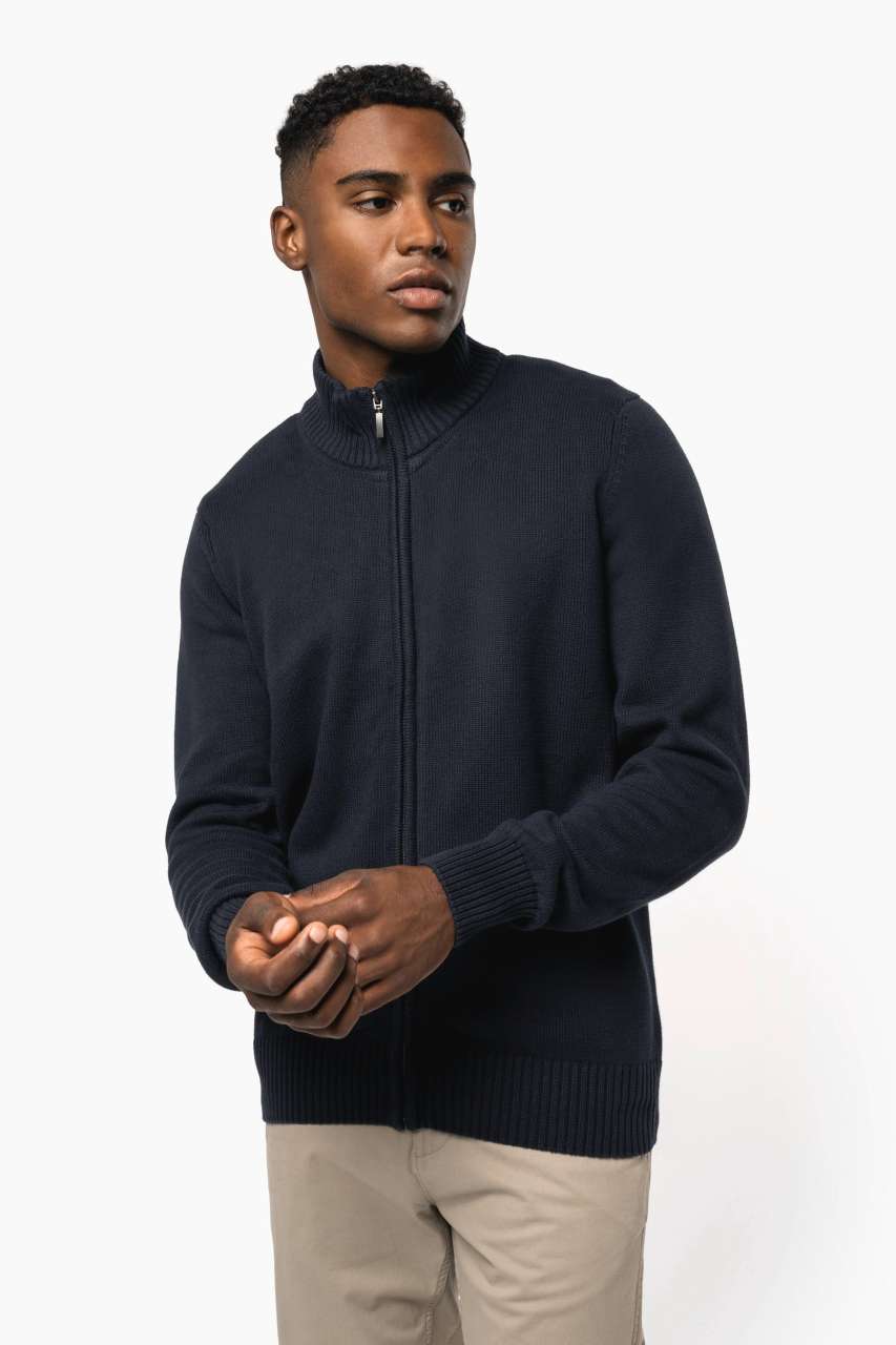 FULL ZIP CARDIGAN - Navy - Model