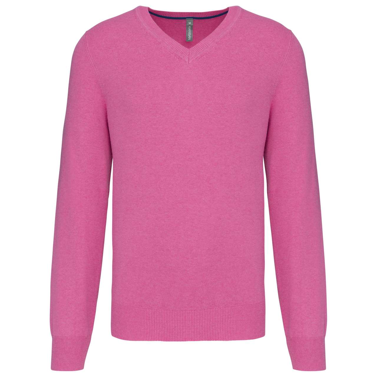 PREMIUM V-NECK JUMPER - Candy Pink Heather - colorimageurl