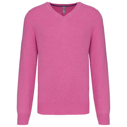 PREMIUM V-NECK JUMPER - Candy Pink Heather - colorimageurl
