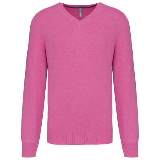 PREMIUM V-NECK JUMPER - Candy Pink Heather - colorimageurl