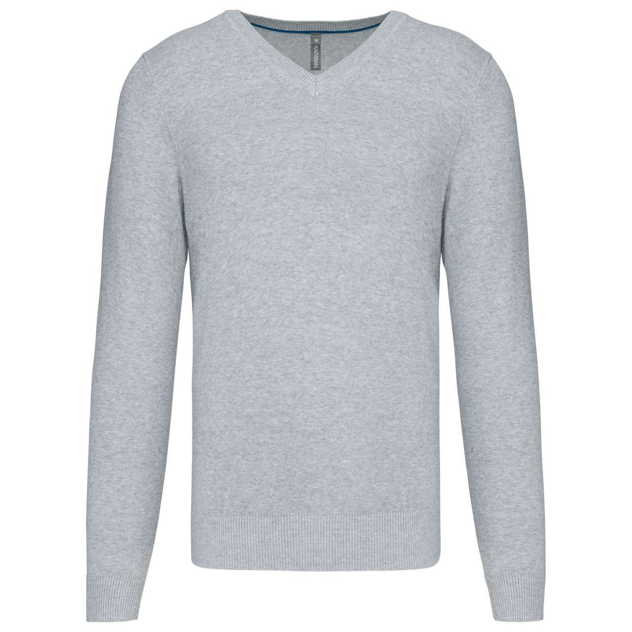 PREMIUM V-NECK JUMPER - Light Grey Heather - colorimageurl