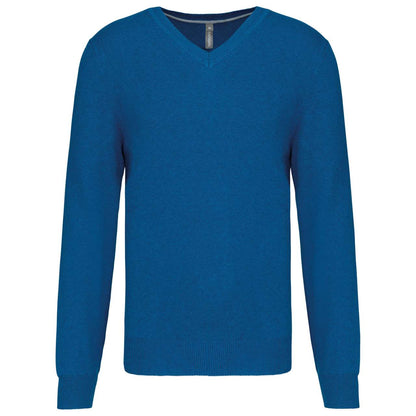 PREMIUM V-NECK JUMPER - Mykonos Blue Heather - colorimageurl