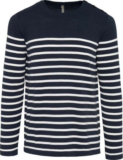 MEN'S SAILOR JUMPER - Striped Navy/Off White - colorimageurl