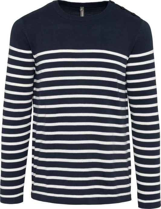 MEN'S SAILOR JUMPER - Striped Navy/Off White - colorimageurl