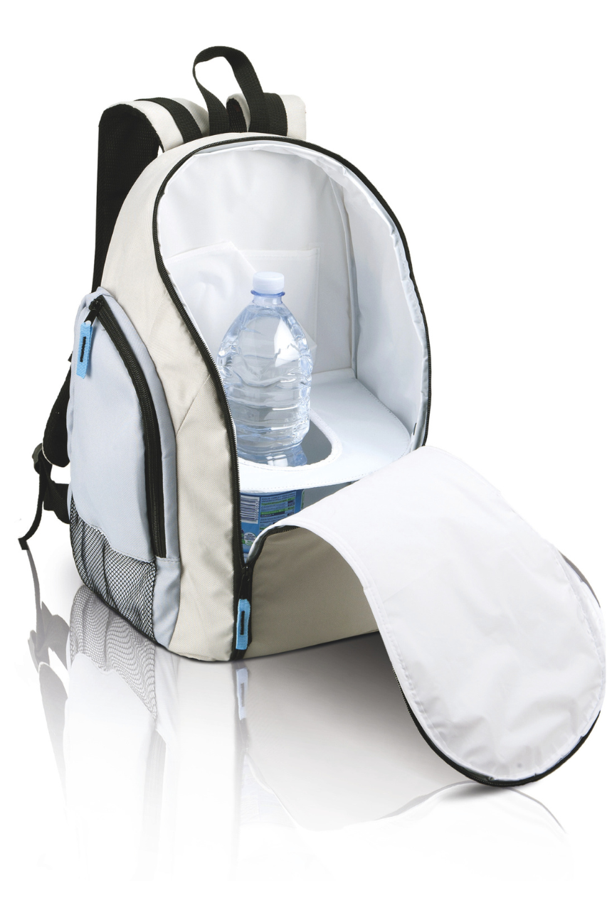 BACKPACK COOL BAG - Light Grey/Sky Blue - Model