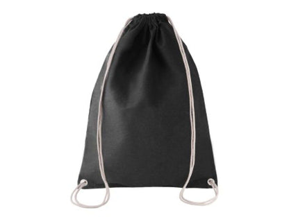 COTTON DRAWSTRING BACKPACK - Black - Main