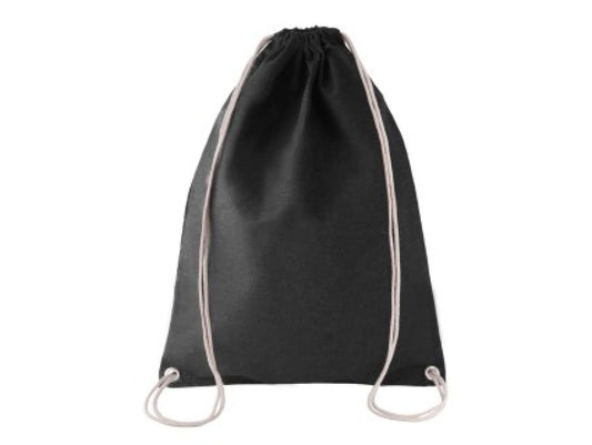 COTTON DRAWSTRING BACKPACK - Black - Main