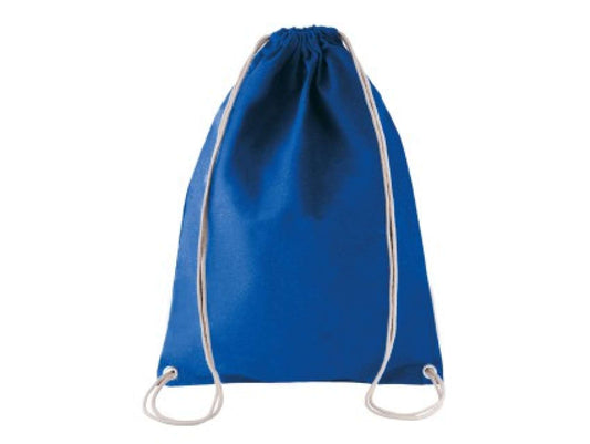 COTTON DRAWSTRING BACKPACK - Dark Royal Blue - Main