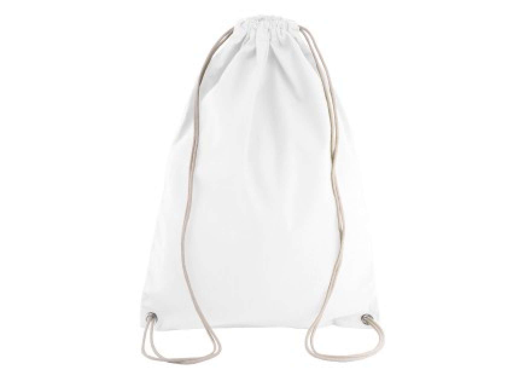 COTTON DRAWSTRING BACKPACK - White - Main