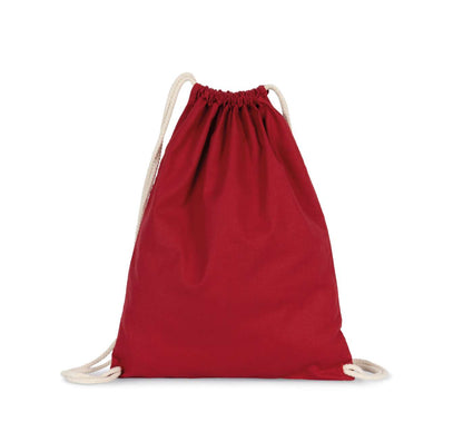 ORGANIC COTTON BACKPACK WITH DRAWSTRING CARRY HANDLES - Hibiscus Red - Additional