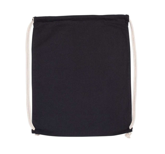 ORGANIC COTTON BACKPACK WITH DRAWSTRING CARRY HANDLES - Black - Main