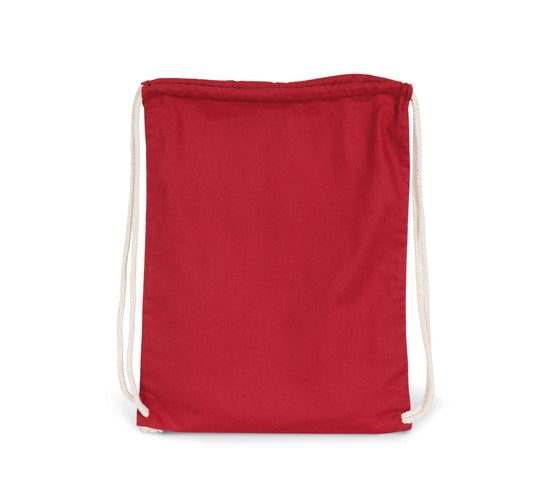 ORGANIC COTTON BACKPACK WITH DRAWSTRING CARRY HANDLES - Hibiscus Red - Main