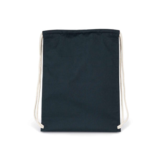 ORGANIC COTTON BACKPACK WITH DRAWSTRING CARRY HANDLES - Navy Blue - Main