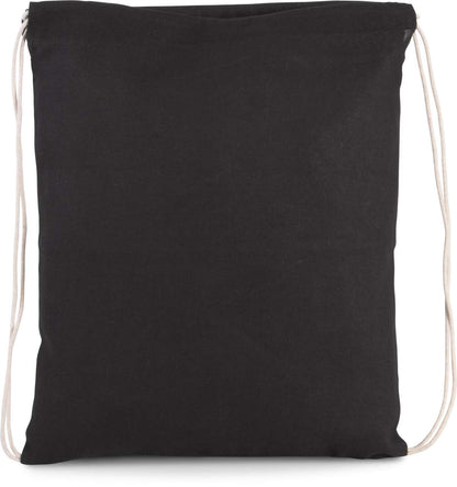 ORGANIC COTTON SMALL DRAWSTRING BAG - Black - Main