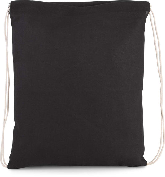 ORGANIC COTTON SMALL DRAWSTRING BAG - Black - Main
