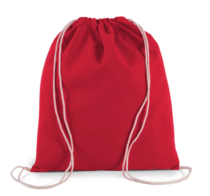 ORGANIC COTTON SMALL DRAWSTRING BAG - Hibiscus Red - Main