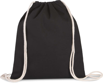 DRAWSTRING BAG WITH THICK STRAPS - Black - Main