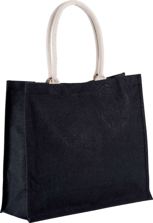 JUTE BEACH BAG - Black - Main