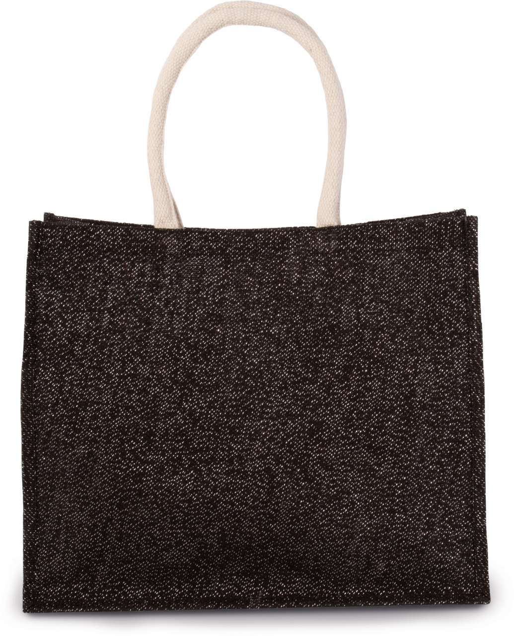JUTE BEACH BAG - Black/Silver - Main
