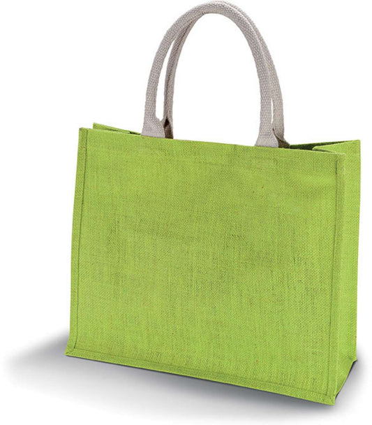 JUTE BEACH BAG - Lime Green - Main
