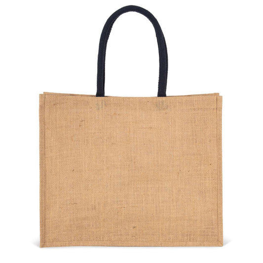 JUTE BEACH BAG - Natural/Navy - Main