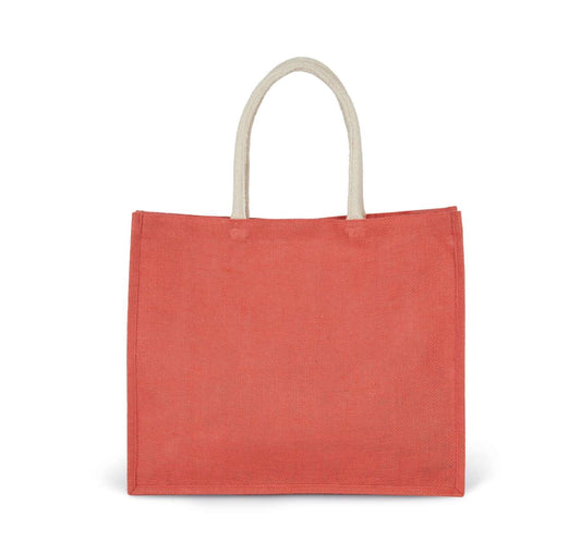 JUTE BEACH BAG - True Coral - Main