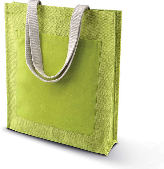 JUTE SHOPPER BAG - Lime - Main