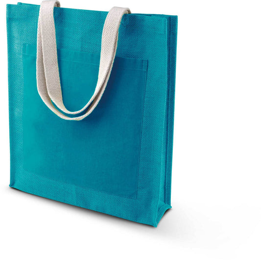 JUTE SHOPPER BAG - Turquoise - Main