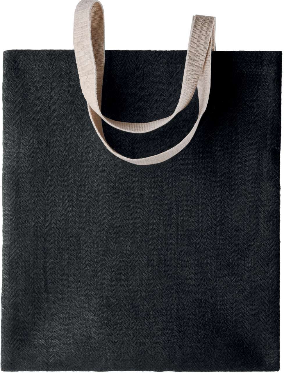 100% NATURAL YARN DYED JUTE BAG - Black/Black - Main