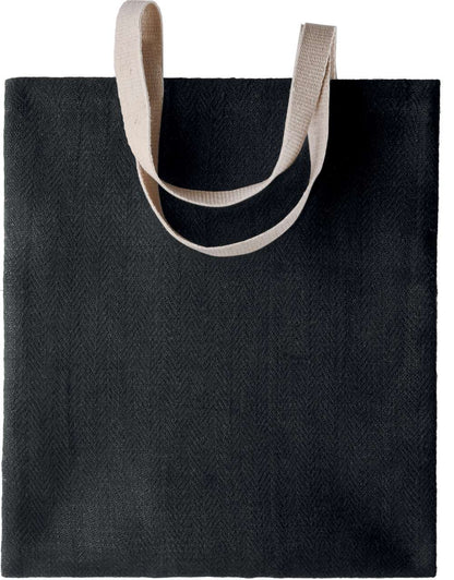 100% NATURAL YARN DYED JUTE BAG - Black/Black - Main