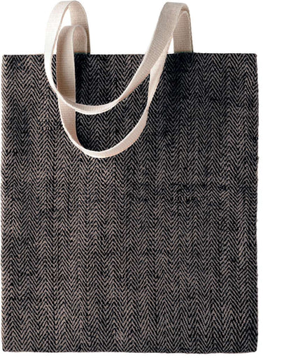 100% NATURAL YARN DYED JUTE BAG - Natural/Black - Main