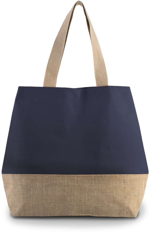 CANVAS & JUTE HOLD-ALL SHOPPER BAG - Patriot Blue/Natural - colorimageurl