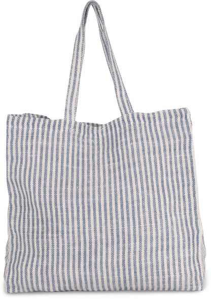 JUCO STRIPED SHOPPER BAG - Iris Blue/Natural - colorimageurl