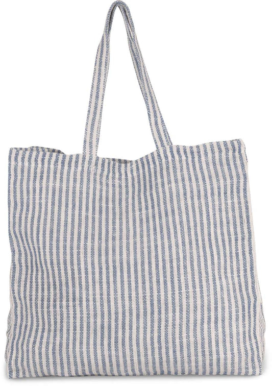 JUCO STRIPED SHOPPER BAG - Iris Blue/Natural - colorimageurl