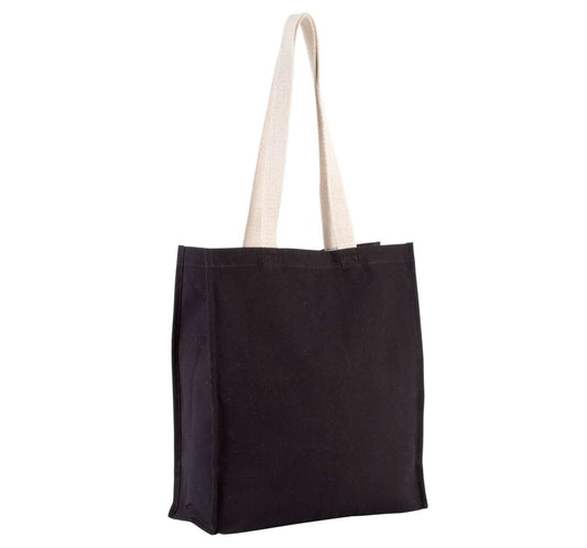 TOTE BAG WITH GUSSET - Black - Main