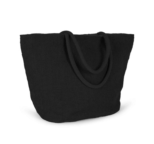 WOVEN JUTE SHOPPING BAG WITH KNIT CANVAS EFFECT