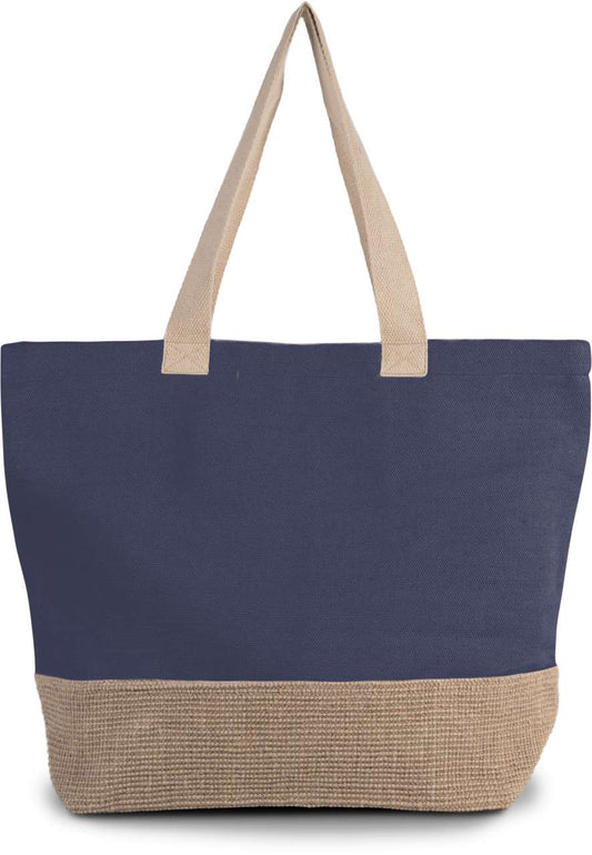 RUSTIC JUCO HOLD-ALL SHOPPER BAG - Patriot Blue/Natural - colorimageurl