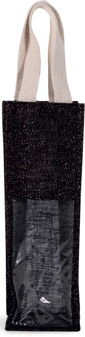 JUTE BOTTLE BAG - Black/Silver - Main