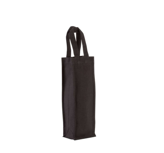 COTTON CANVAS BOTTLE BAG - Black - Main