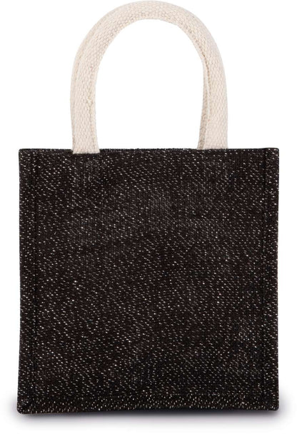 JUTE CANVAS TOTE - SMALL - Black/Silver - Additional