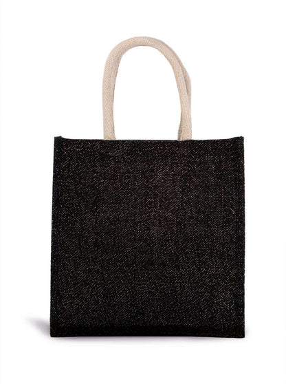 JUTE CANVAS TOTE - LARGE - Black/Silver - Additional