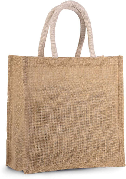 JUTE CANVAS TOTE - LARGE - Natural/Gold - Main