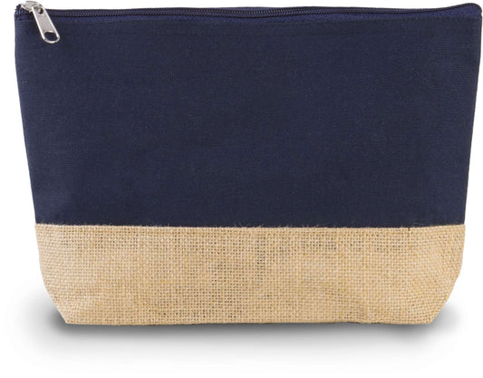 CANVAS & JUTE POUCH - Navy/Natural White - Main